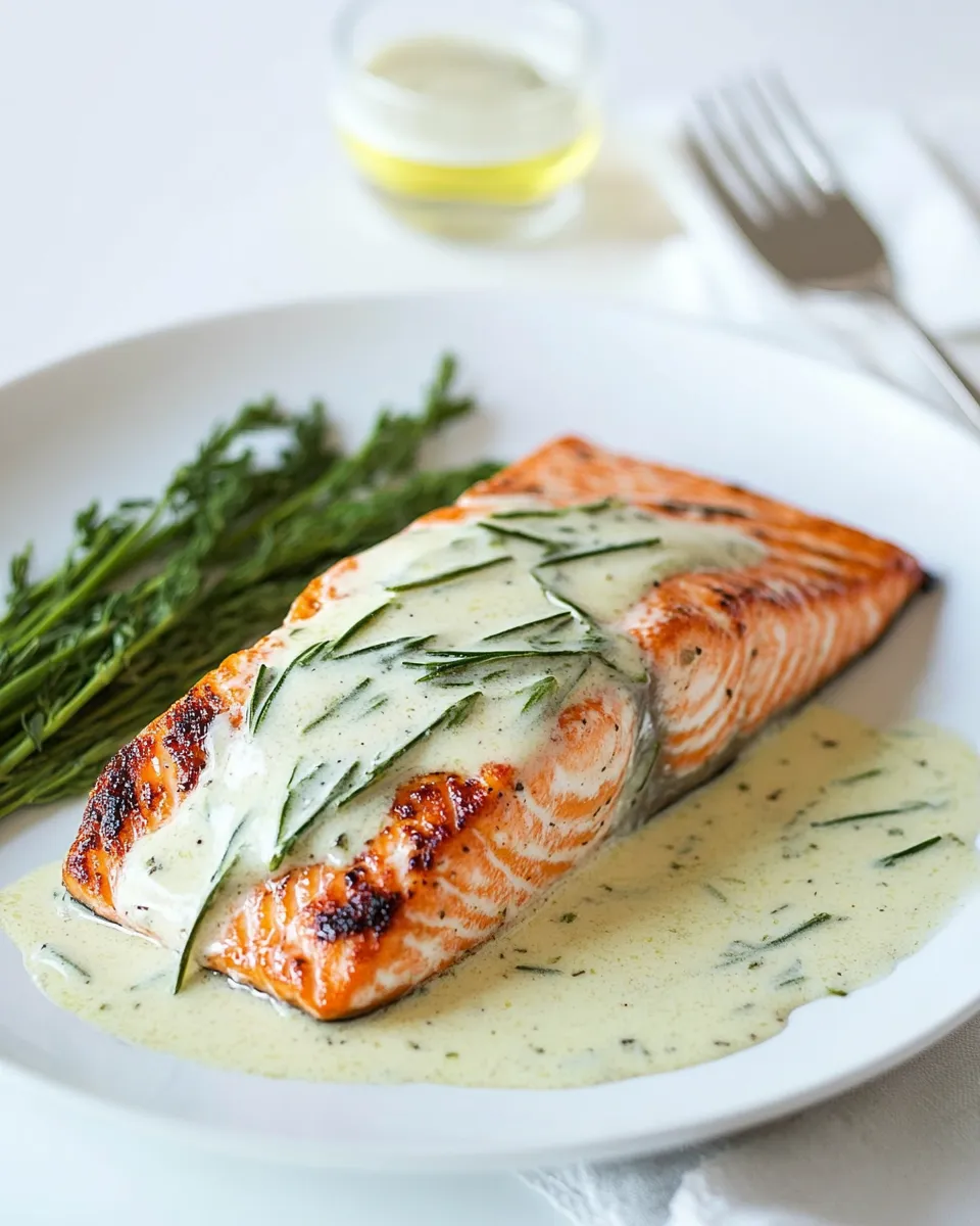Easy Salmon with Creamy Garlic Dijon Sauce recipe image