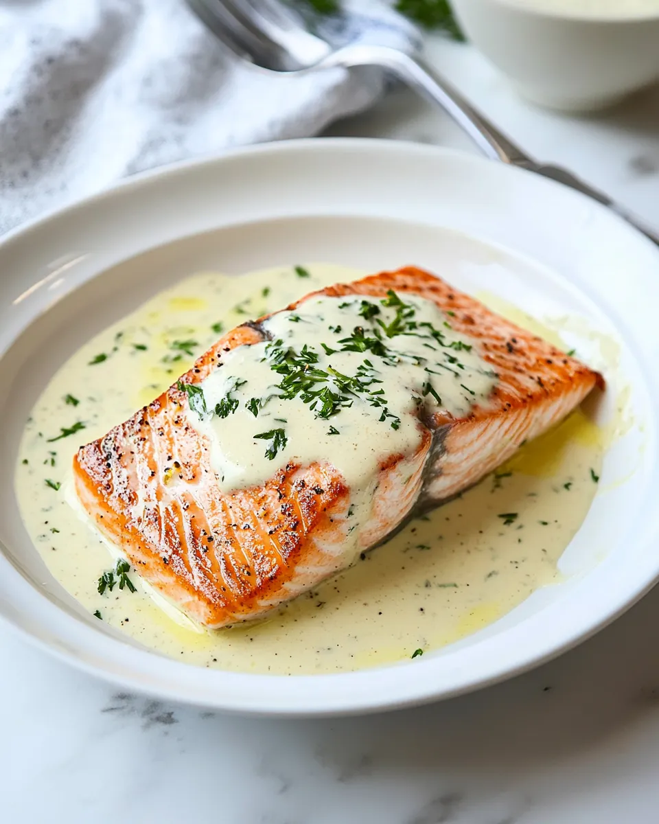 Delicious Salmon with Creamy Garlic Dijon Sauce dish photo