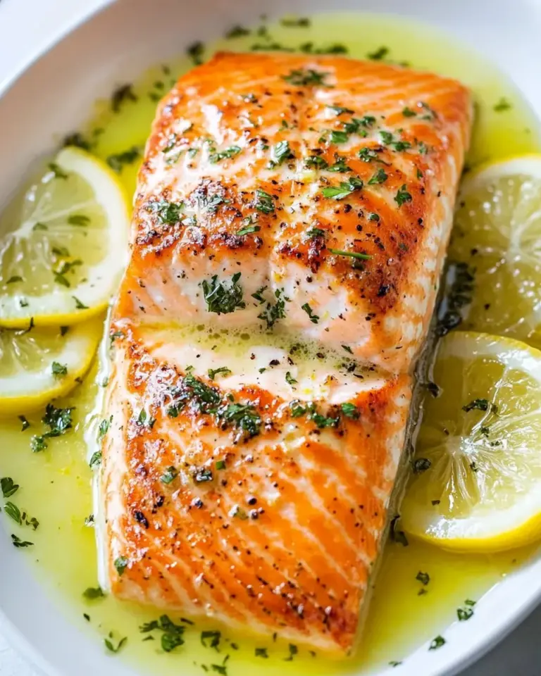 Homemade Salmon with Garlic Lemon Butter Sauce photo