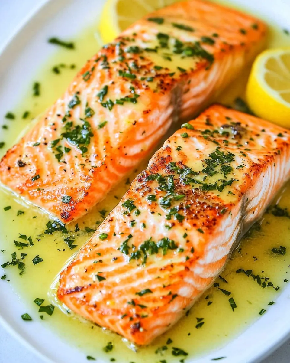 Easy Salmon with Garlic Lemon Butter Sauce recipe photo