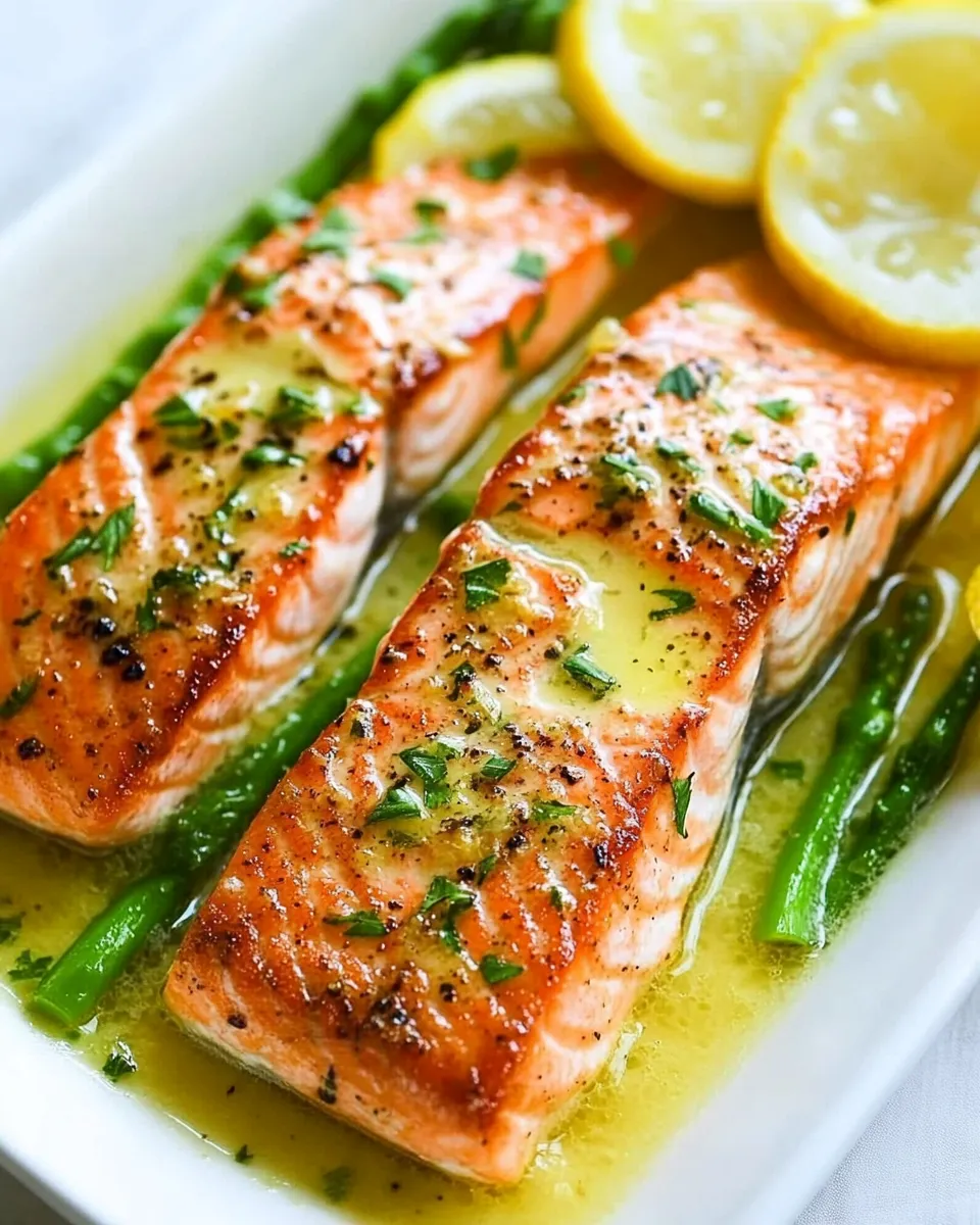 Delicious Salmon with Garlic Lemon Butter Sauce dish photo