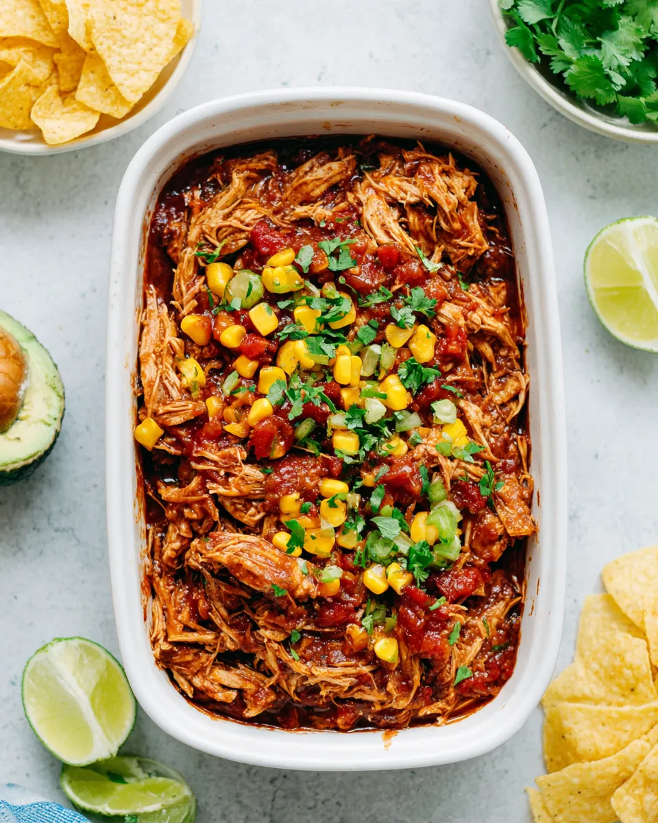 Delicious Salsa Chicken Crockpot dish photo