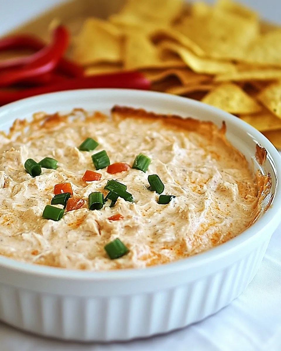 Delicious Salsa Ranch Chicken Dip food shot