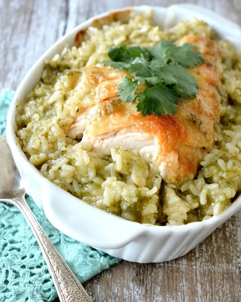 Homemade Salsa Verde Chicken & Rice Bake recipe photo