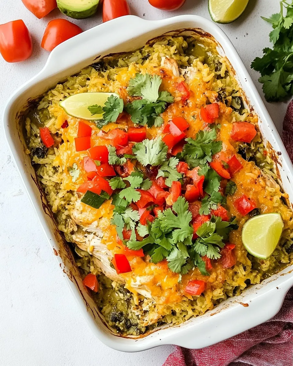 Homemade Salsa Verde Chicken and Rice Casserole photo