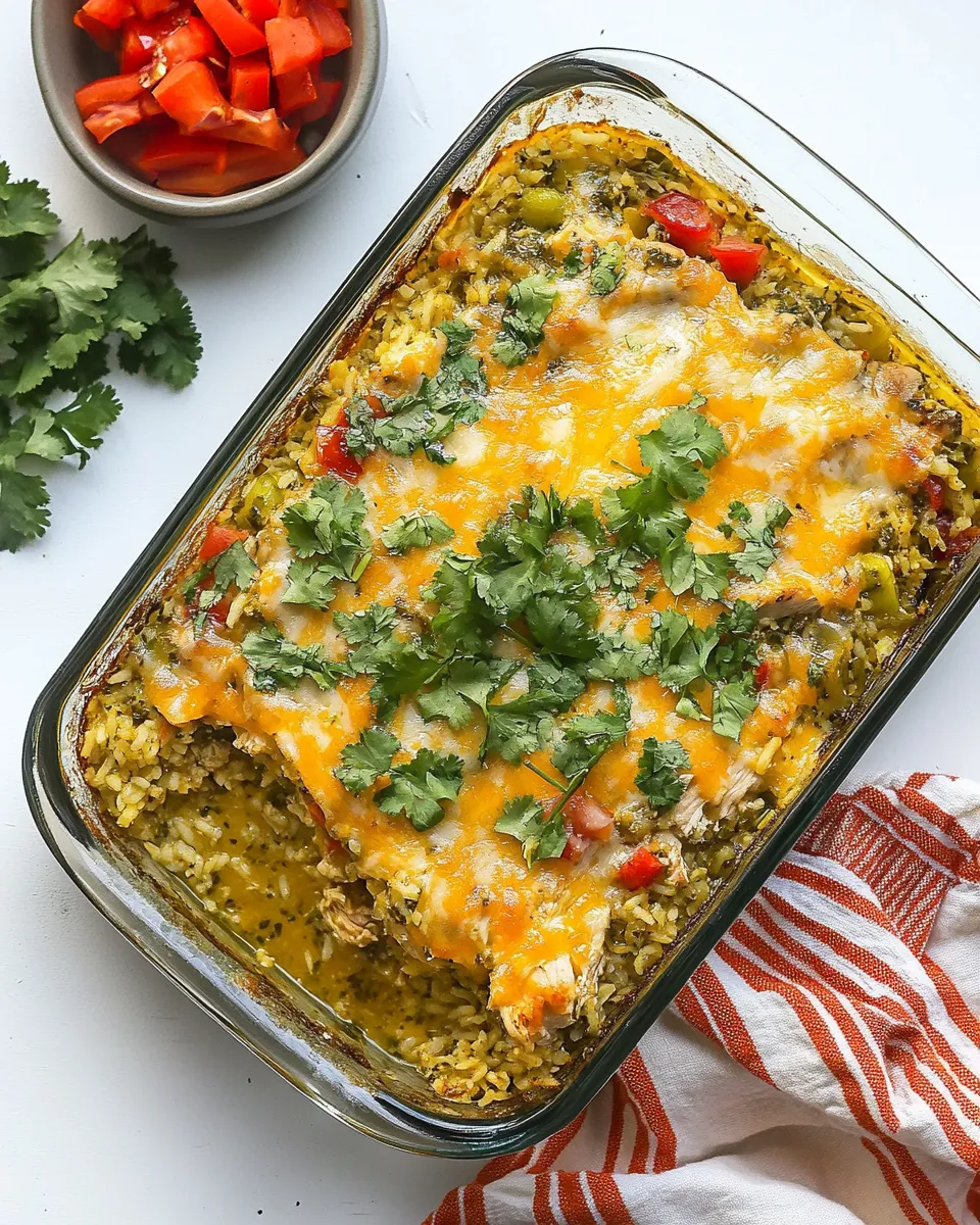 Classic Salsa Verde Chicken and Rice Casserole image