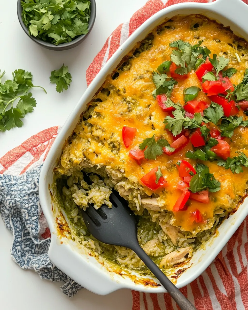 Easy Salsa Verde Chicken and Rice Casserole recipe photo