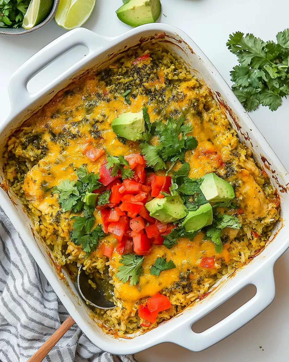 Delicious Salsa Verde Chicken and Rice Casserole dish photo