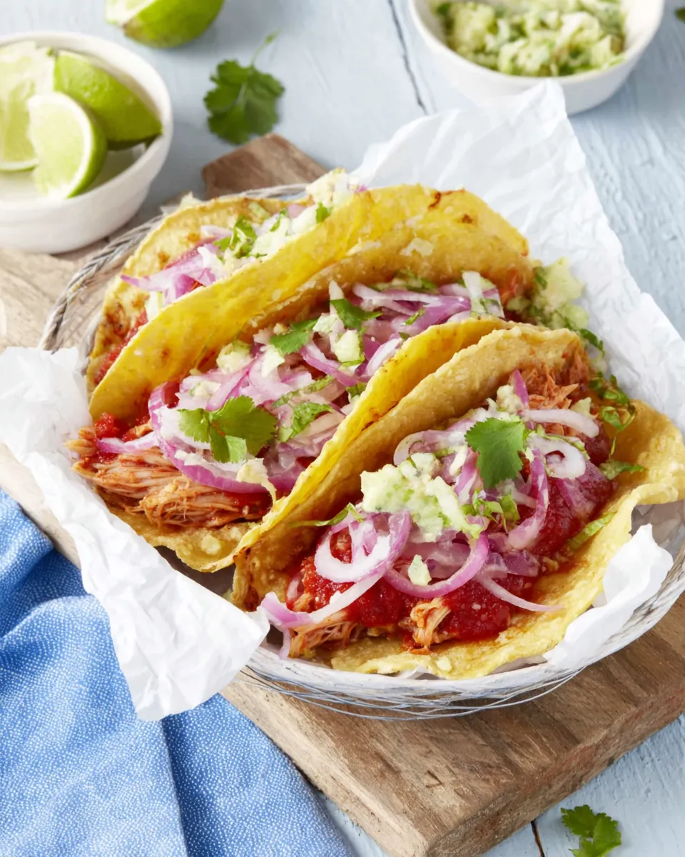 Easy Saucy Chicken Tinga Tacos plate image