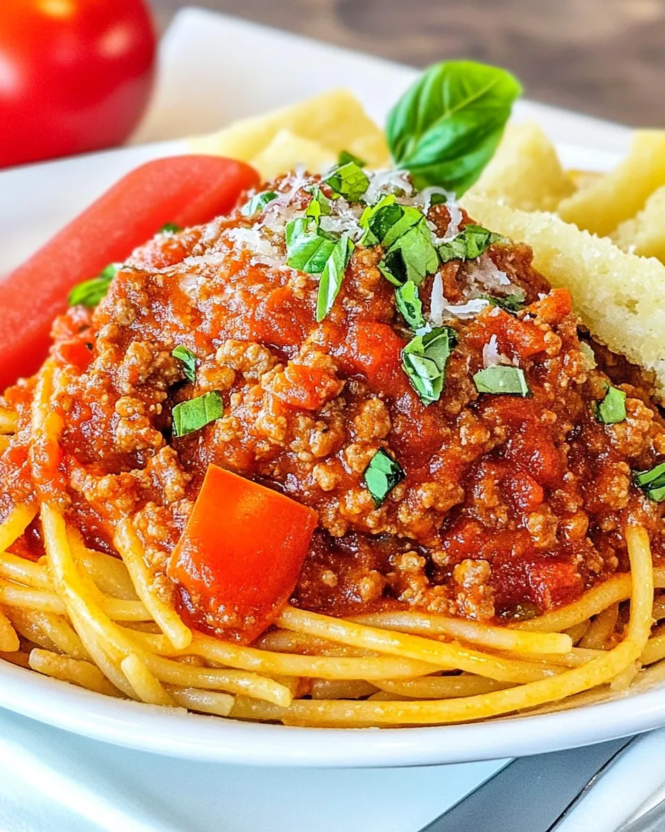 Easy School Cafeteria Spaghetti & Meat Sauce recipe photo