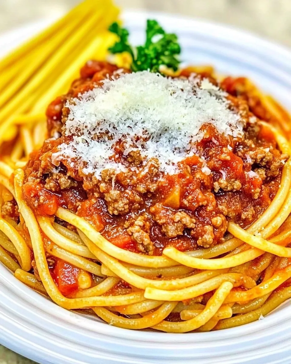 Delicious School Cafeteria Spaghetti & Meat Sauce plate image