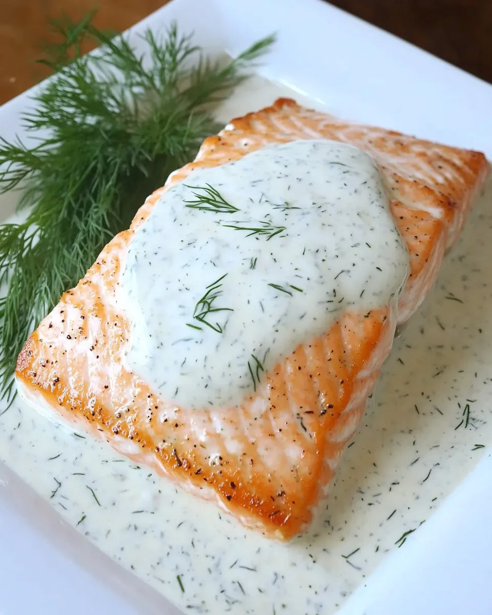 Classic Seared Salmon with Creamy Dill Sauce image