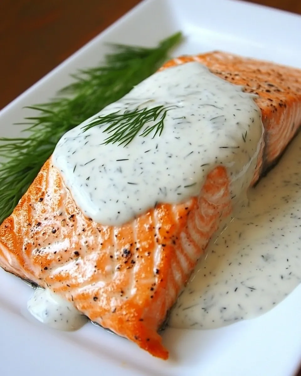 Easy Seared Salmon with Creamy Dill Sauce recipe image