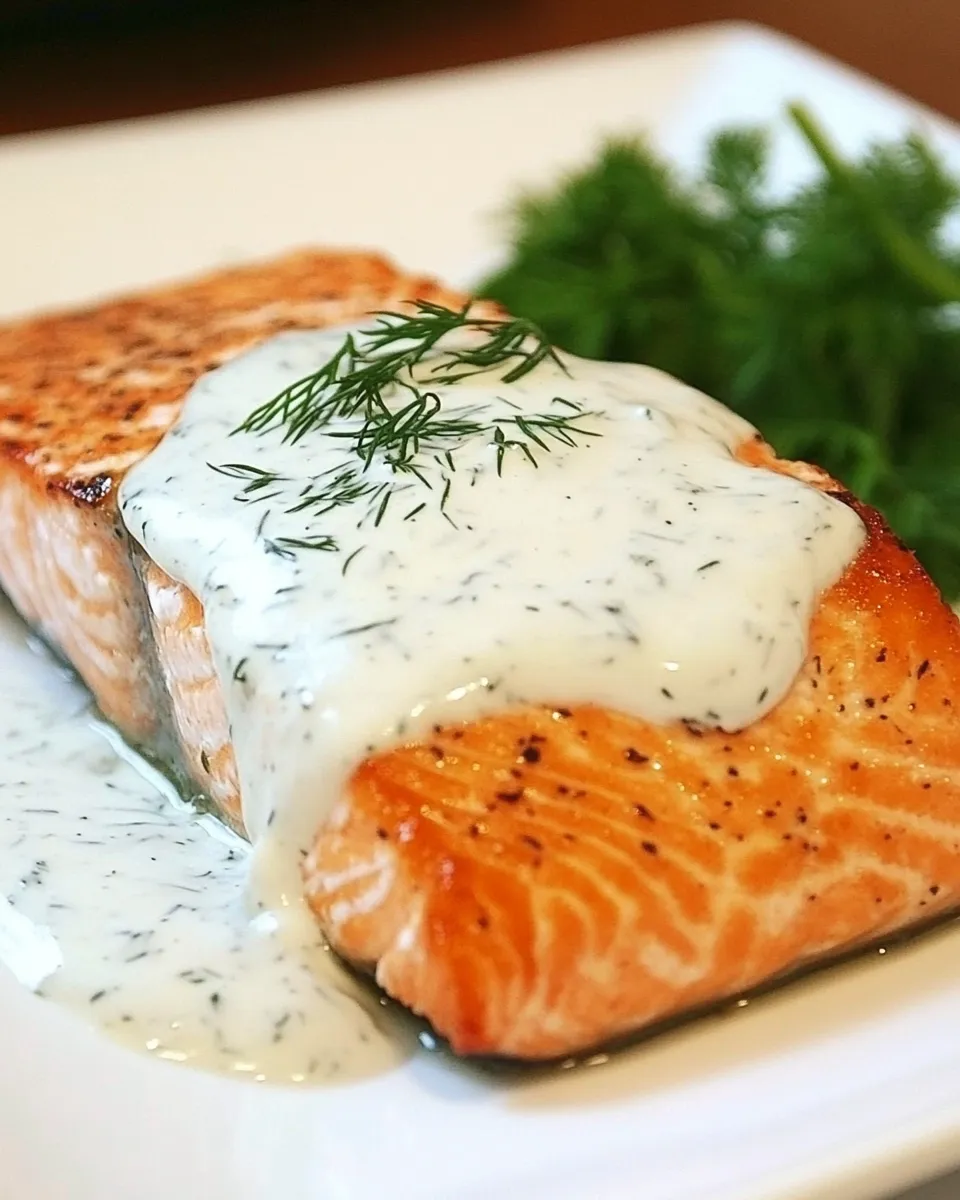 Delicious Seared Salmon with Creamy Dill Sauce dish photo