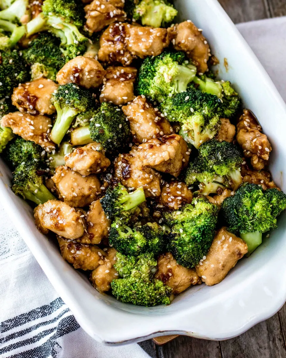 Delicious Sesame Chicken Broccoli Meal plate image