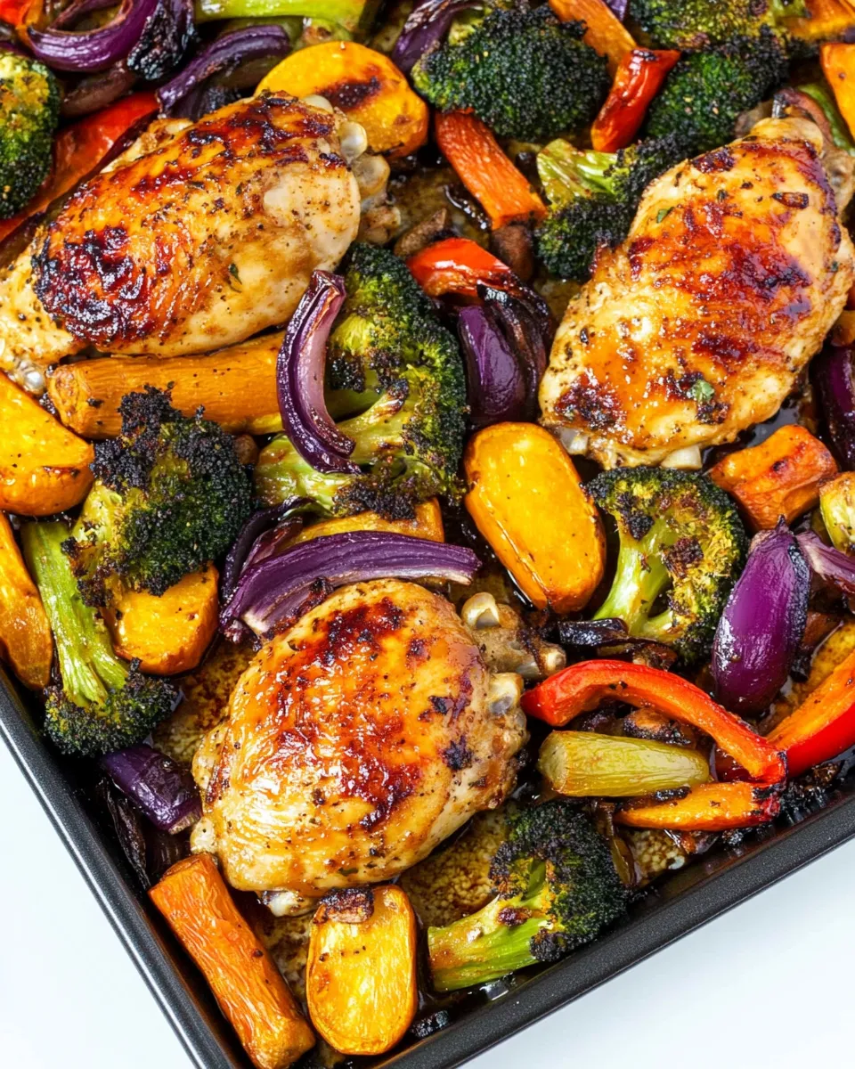 Classic Sesame Garlic Sheet Pan Chicken and Vegetables image