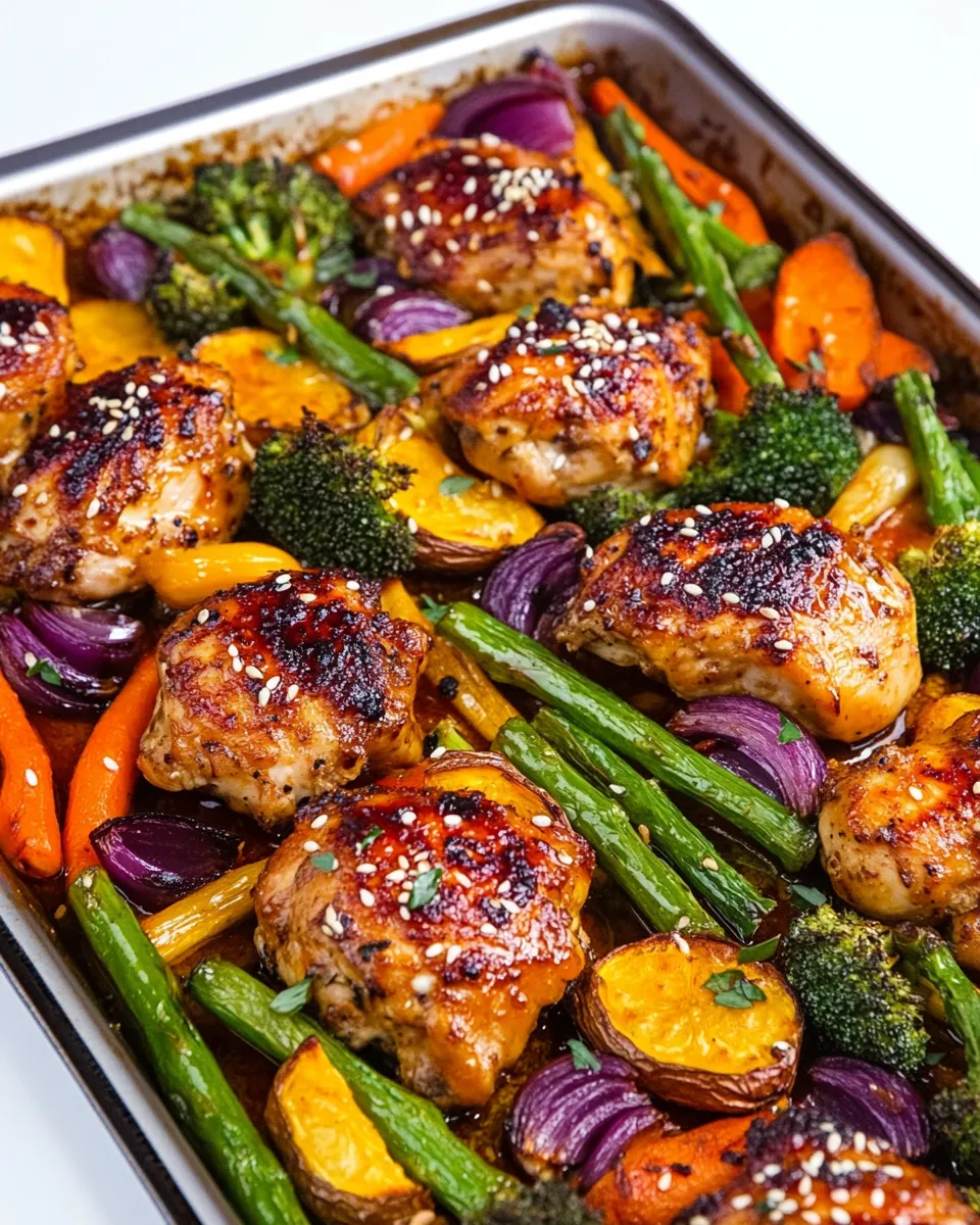 Easy Sesame Garlic Sheet Pan Chicken and Vegetables recipe photo