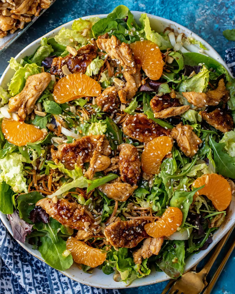 Delicious Sesame Ginger Orange Chicken Salad. image