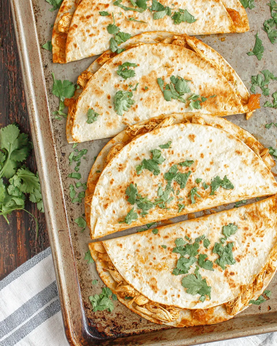 Delicious Sheet Pan Chicken Quesadillas recipe image