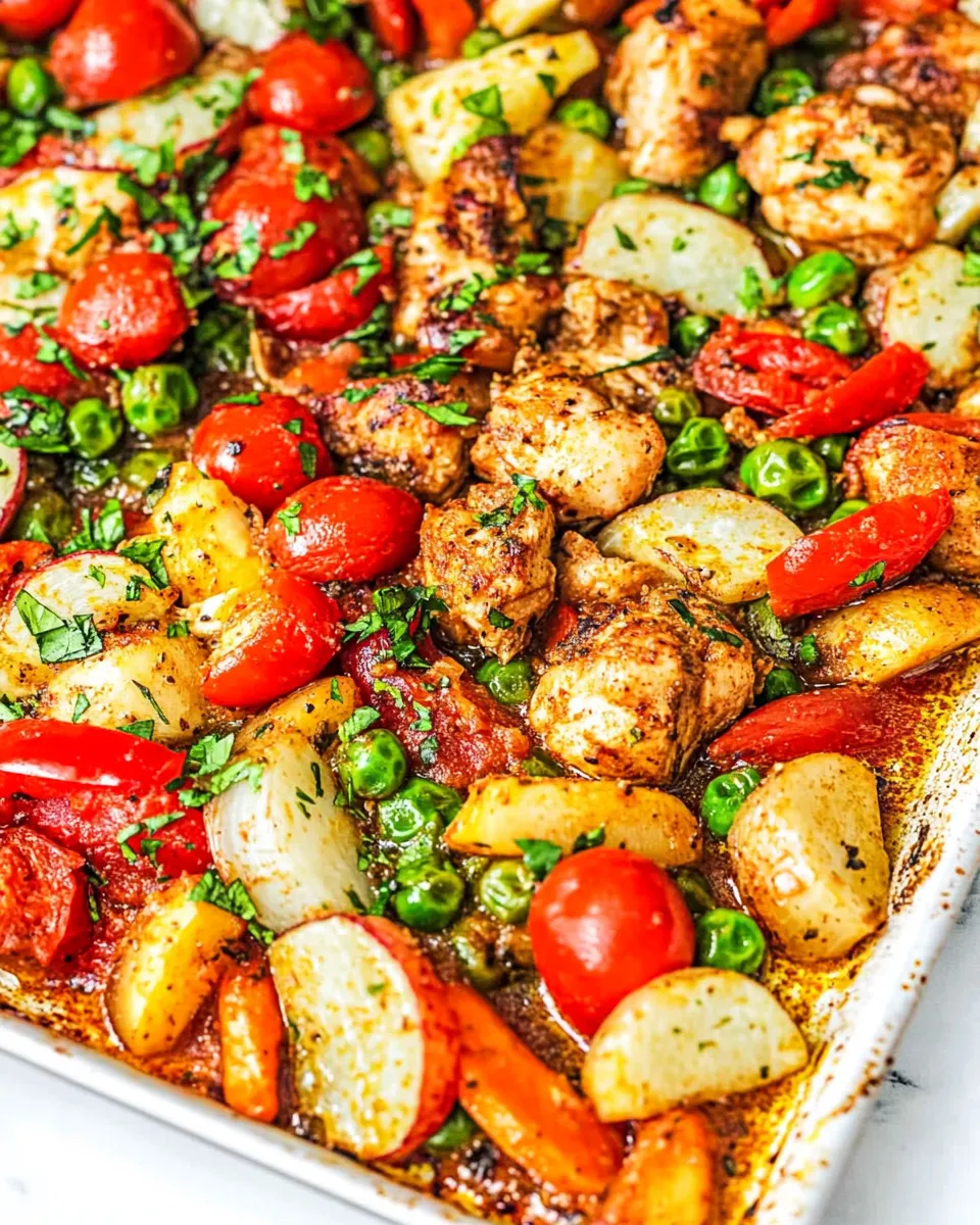 Delicious Sheet Pan Curry Chicken and Vegetables dish photo