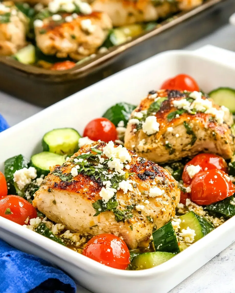 Easy Sheet Pan Greek Chicken Meal recipe image