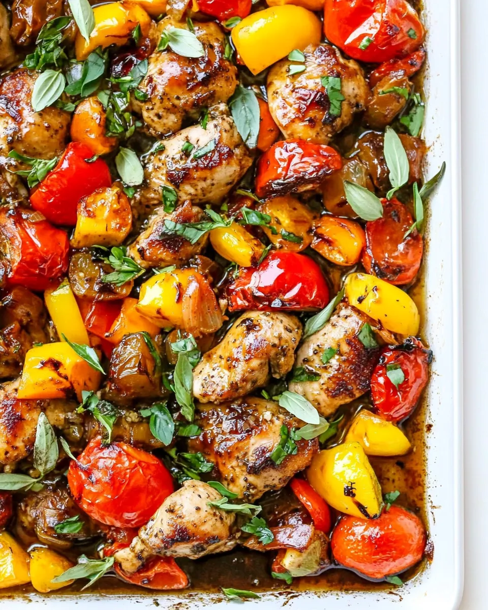 homemade Sheet Pan Honey Balsamic Chicken and Veggies photo