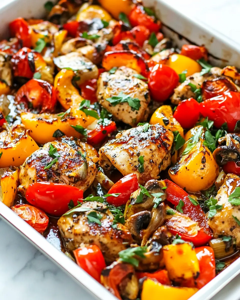delicious Sheet Pan Honey Balsamic Chicken and Veggies shot