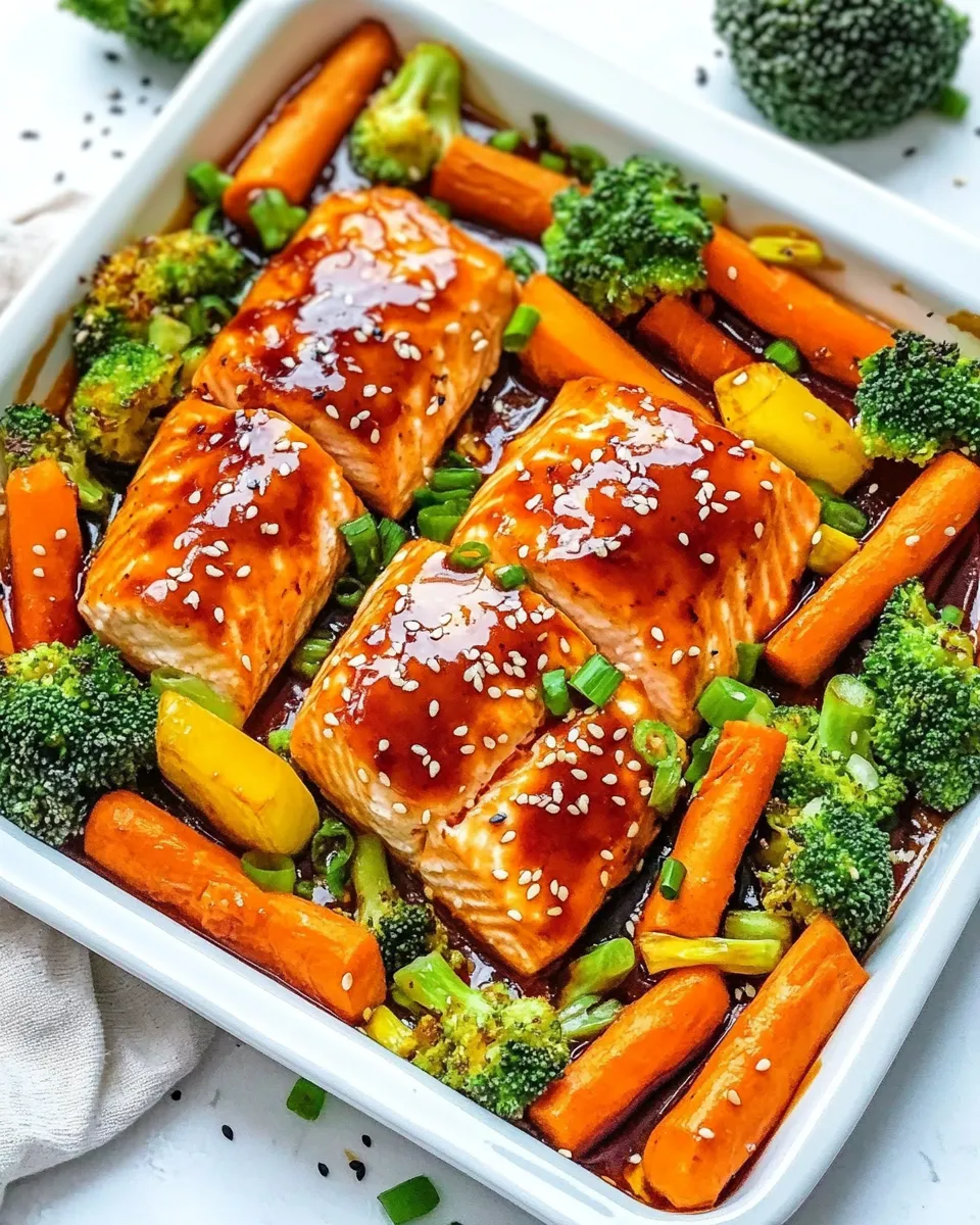 Homemade Sheet Pan Teriyaki Salmon and Vegetables photo