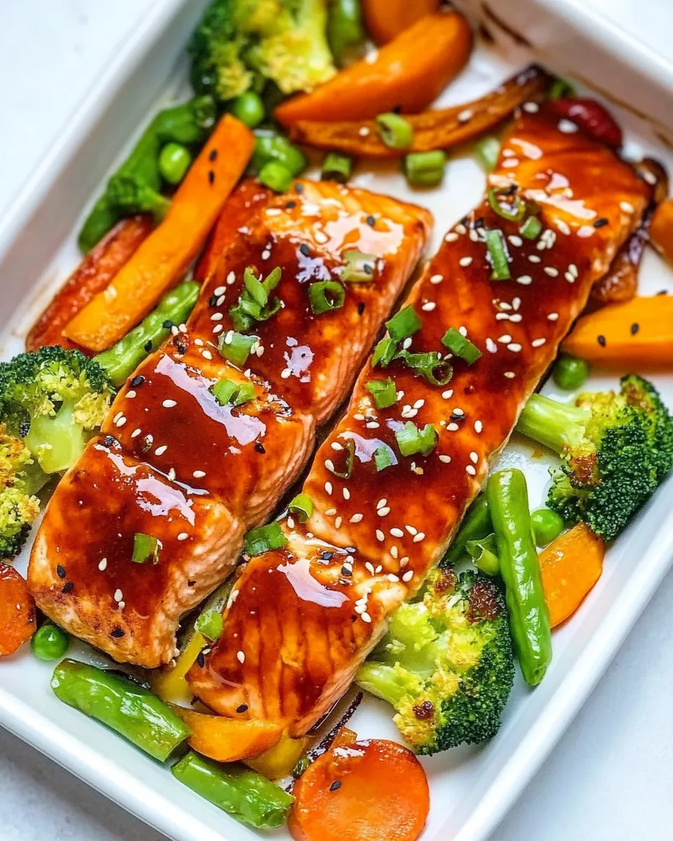 Easy Sheet Pan Teriyaki Salmon and Vegetables recipe photo