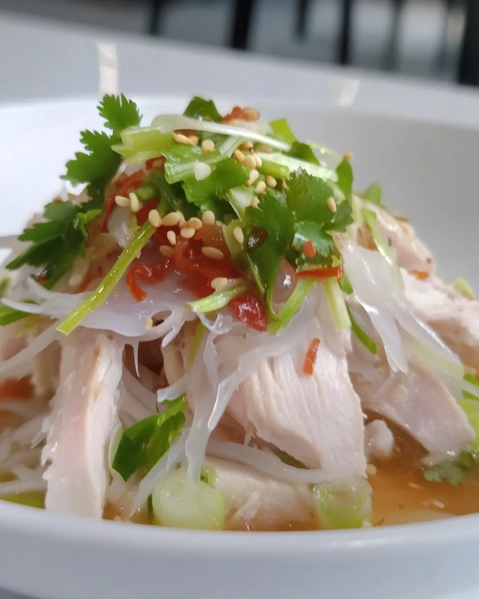 Homemade Shredded Chicken w/ Rice Noodles & Sesame Paste photo