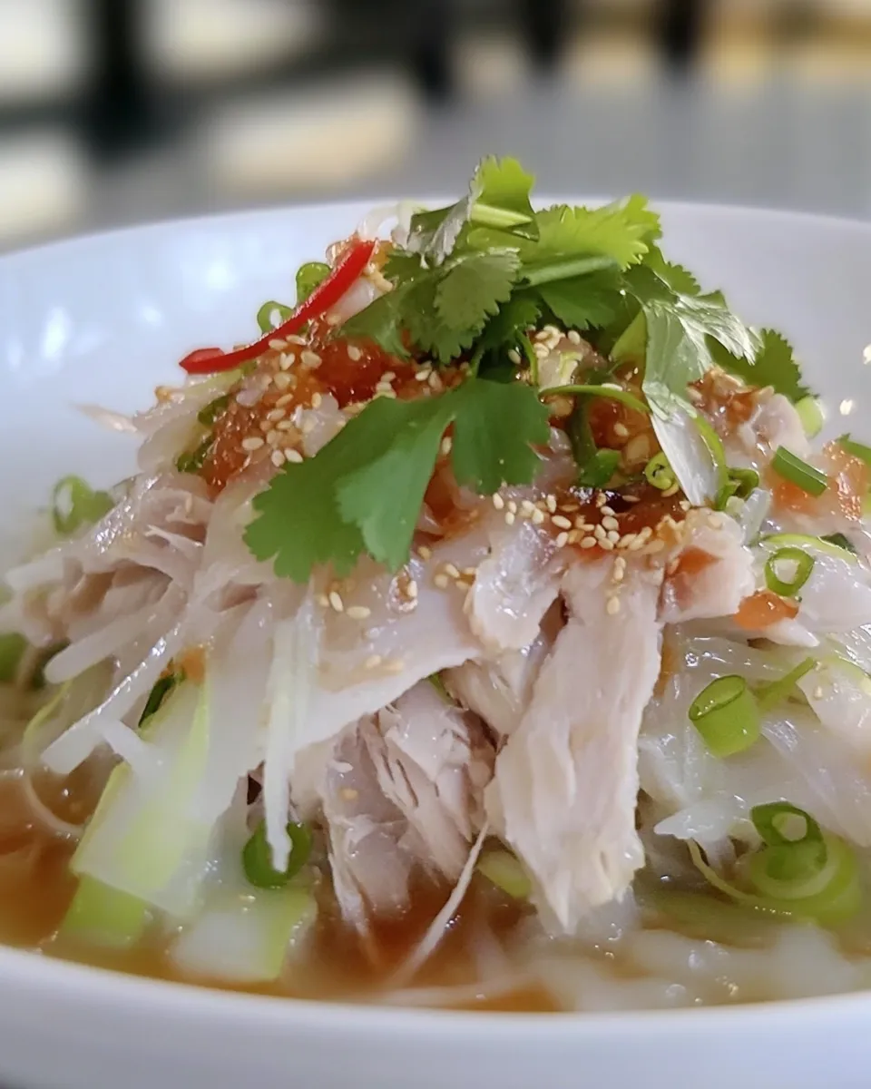 Delicious Shredded Chicken w/ Rice Noodles & Sesame Paste dish photo