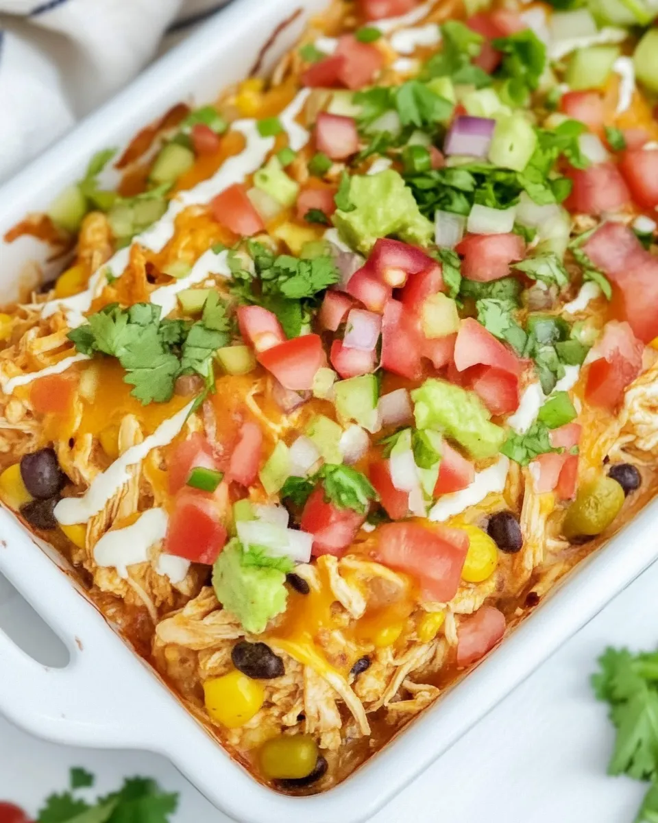 Easy Shredded Mexican Chicken Casserole recipe photo