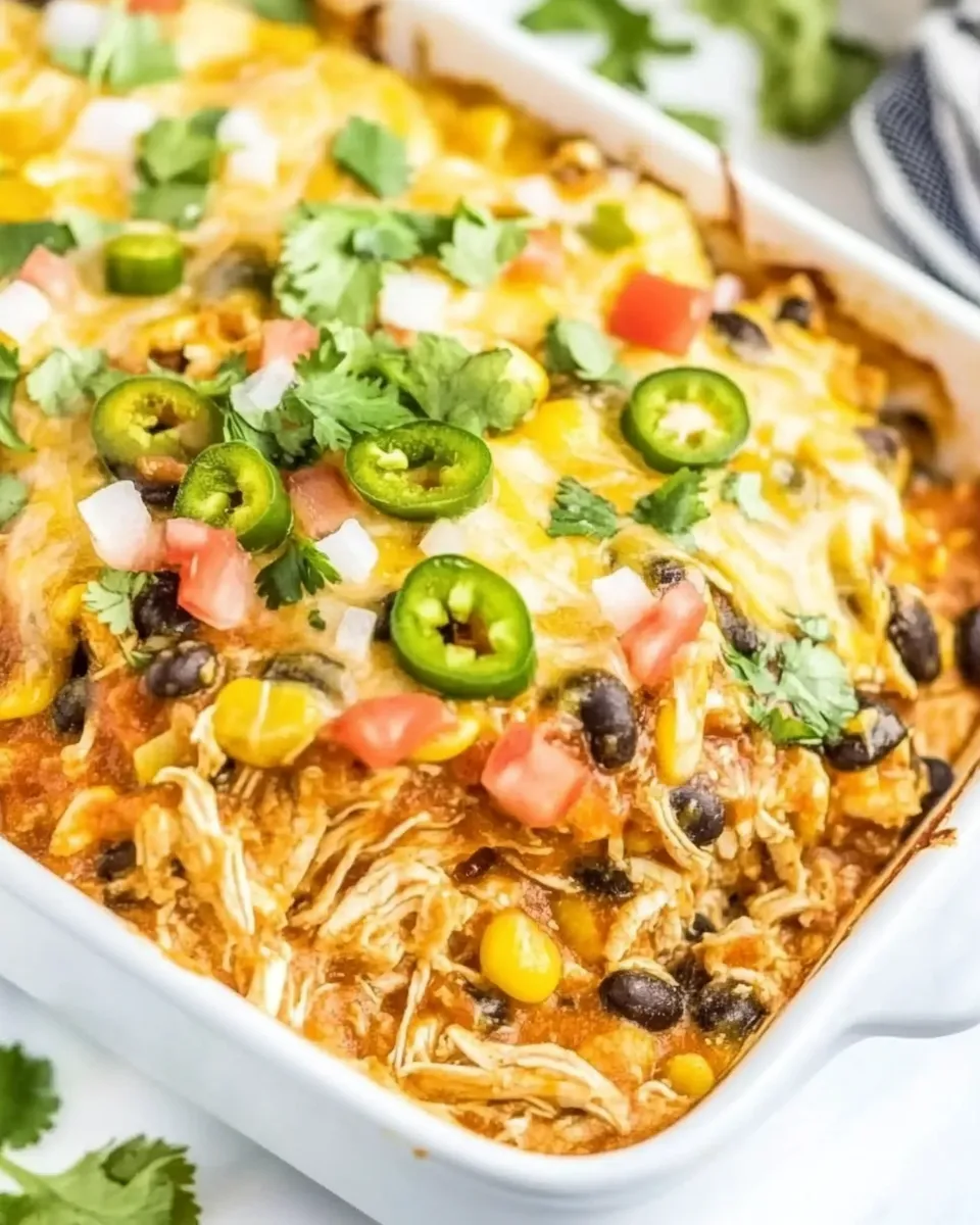 Delicious Shredded Mexican Chicken Casserole dish photo