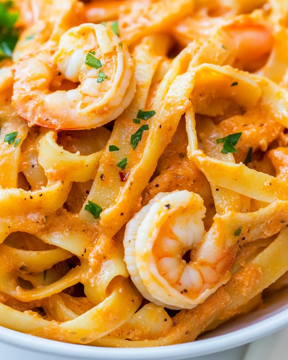 Easy Shrimp Fettuccine with Roasted Pepper Sauce picture