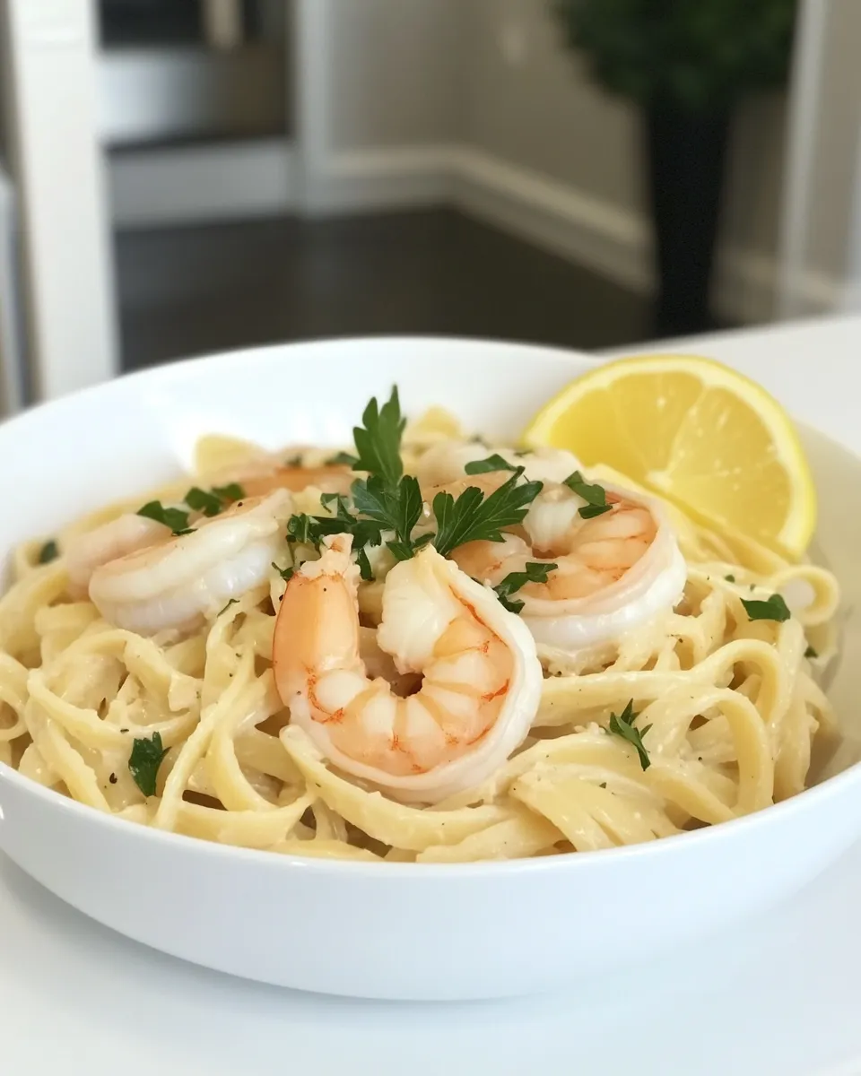 Delicious Shrimp Scampi Linguine shot