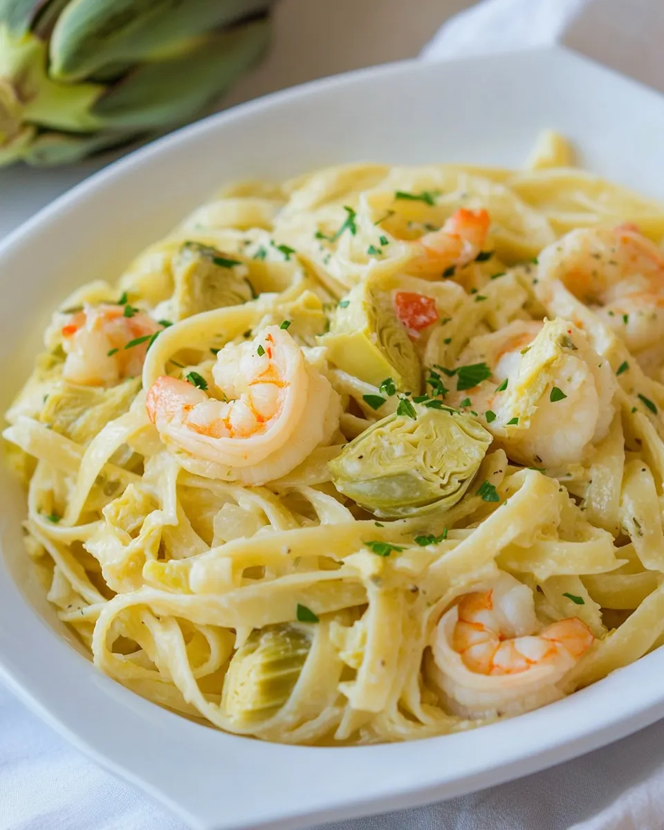 Homemade Shrimp and Artichoke Linguine Recipe photo