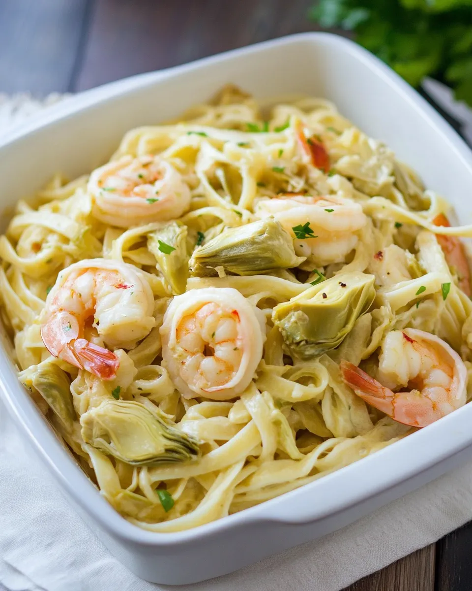 Classic Shrimp and Artichoke Linguine Recipe image
