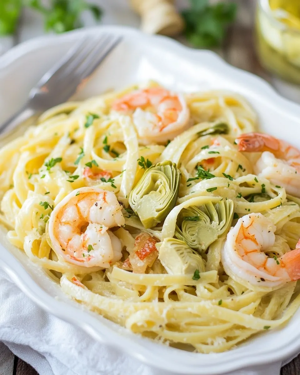 Easy Shrimp and Artichoke Linguine Recipe picture