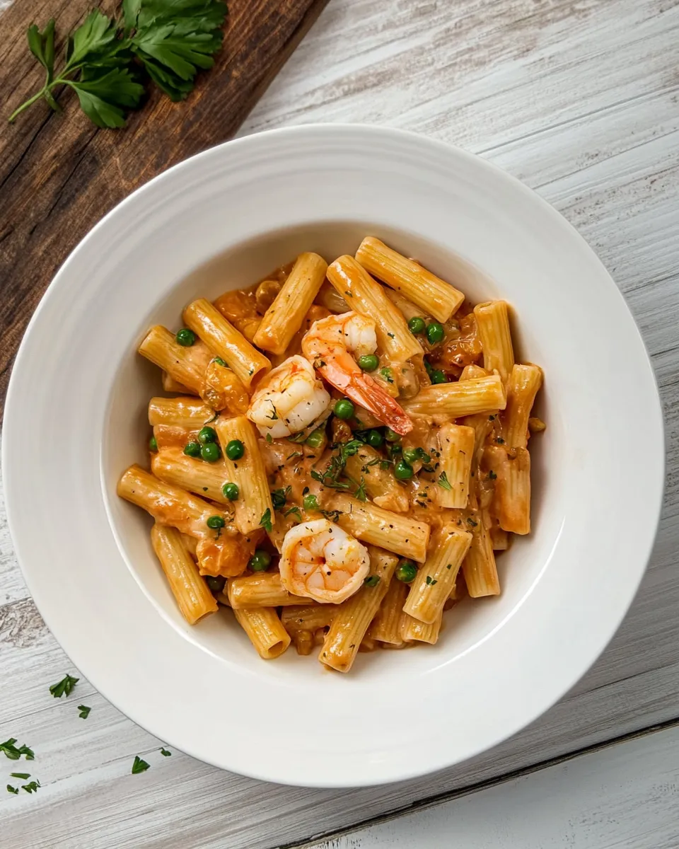 Classic Shrimp and Pea Rigatoni image