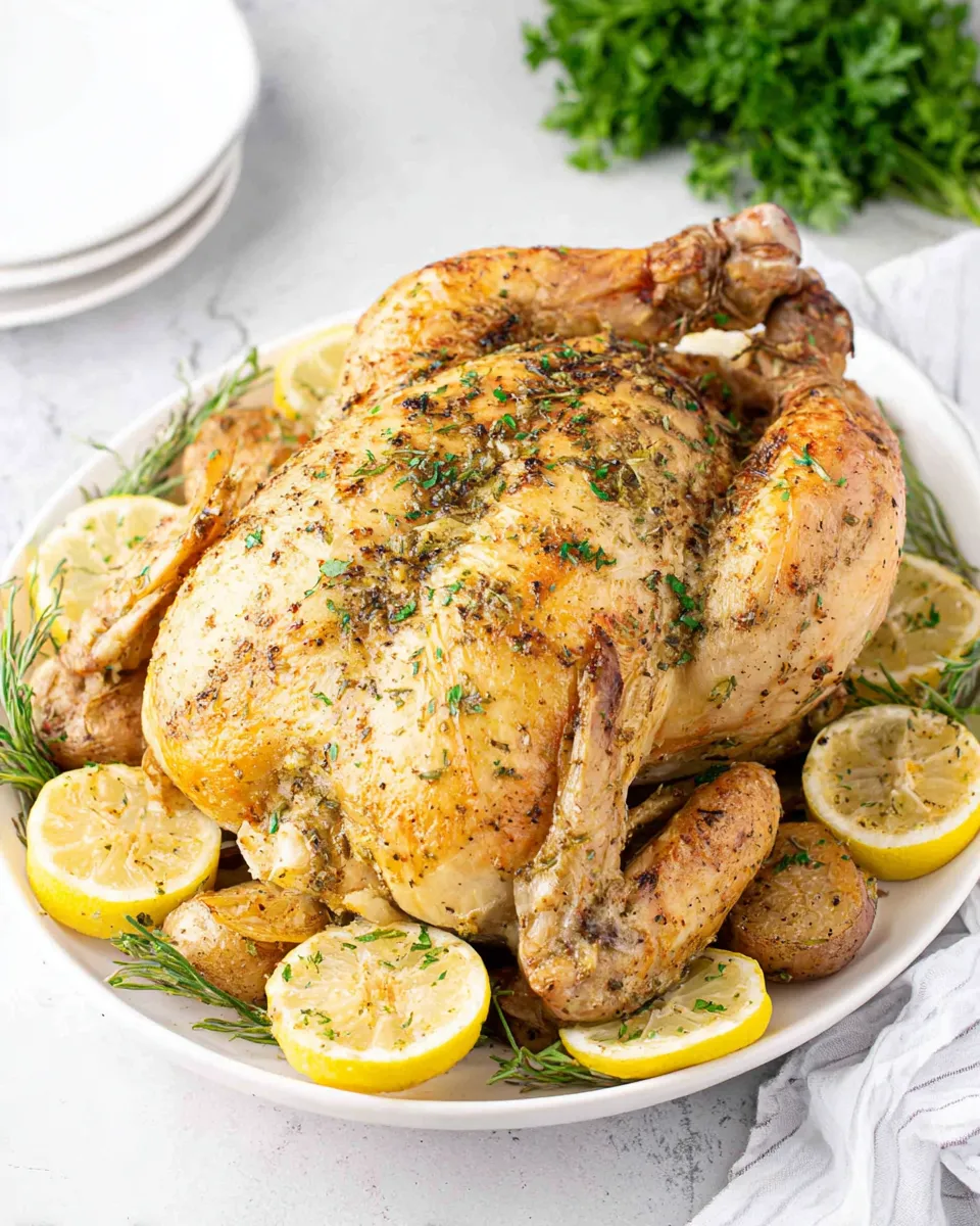 Classic Simple Roast Chicken with Lemon & Herbs image