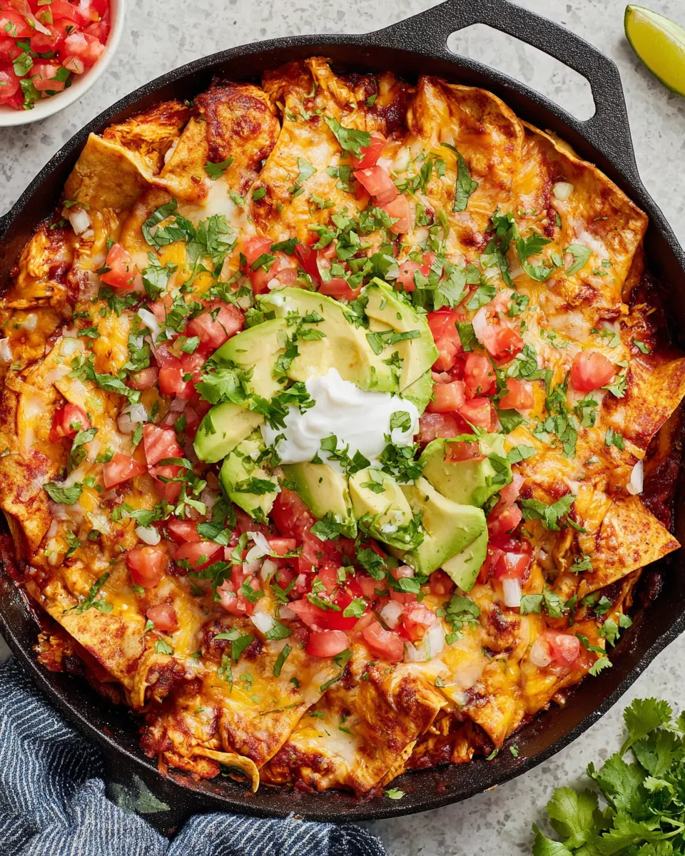 Homemade Skillet Chicken Enchiladas recipe photo