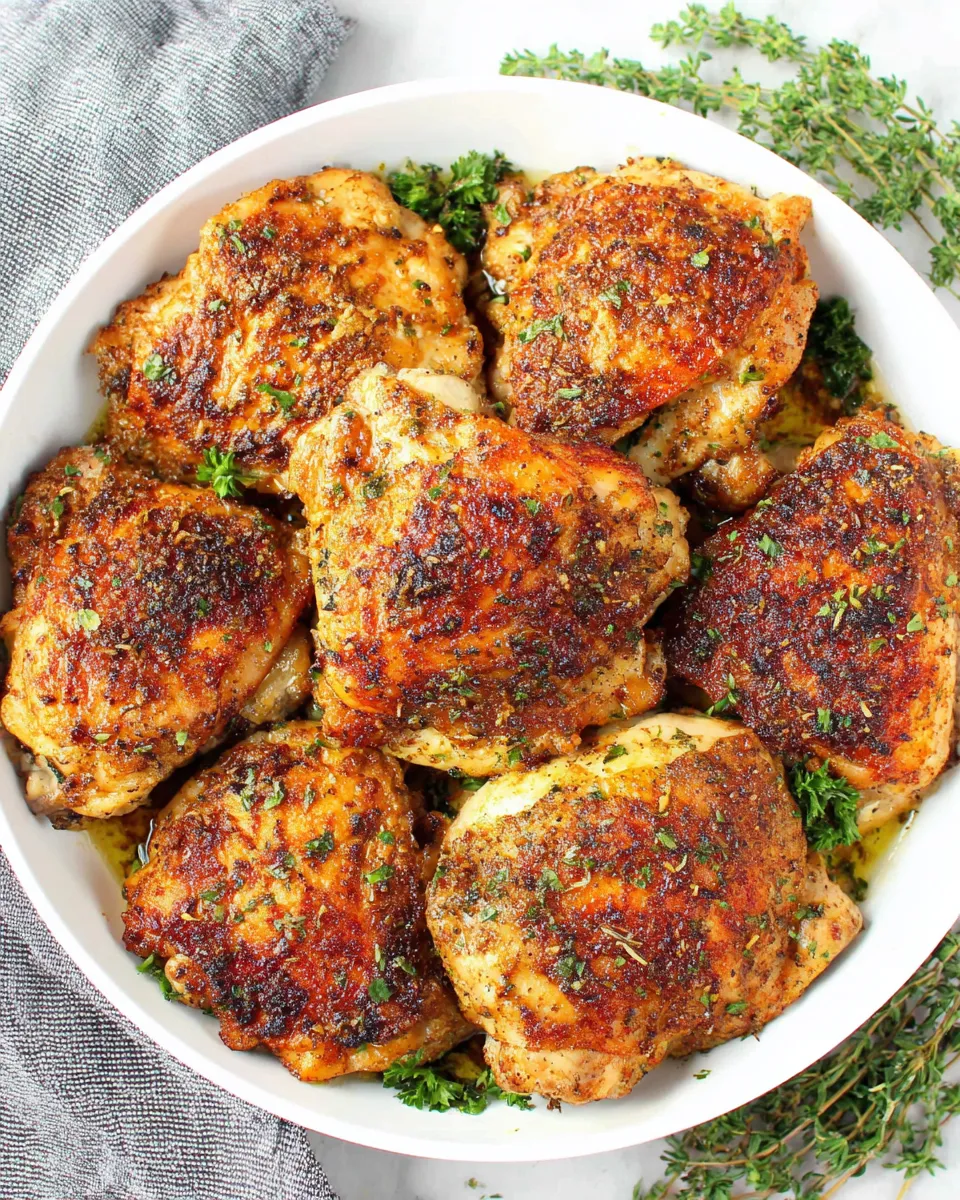 Easy Skillet Chicken Thighs food shot