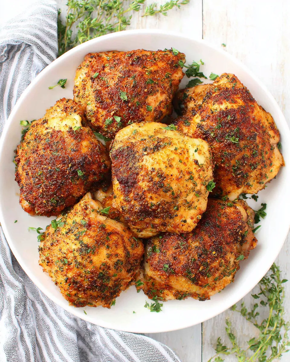 Delicious Skillet Chicken Thighs plate image