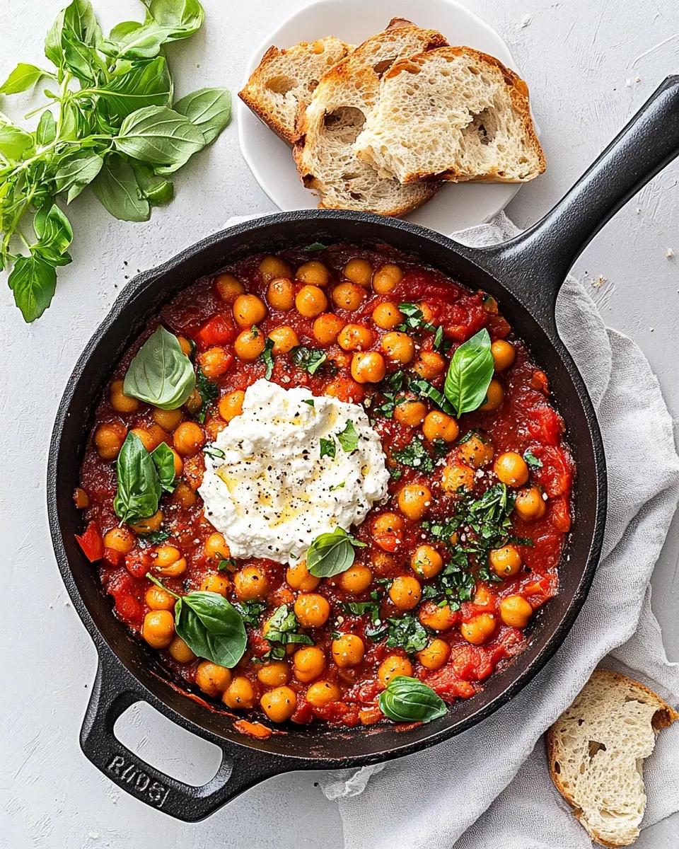 Easy Skillet Chickpeas with Whipped Ricotta recipe image
