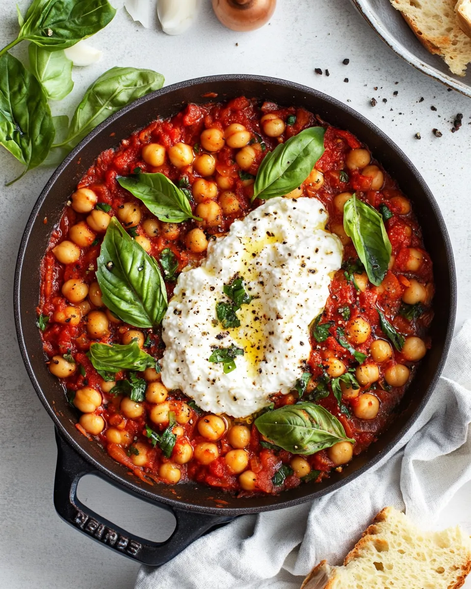 Delicious Skillet Chickpeas with Whipped Ricotta dish photo
