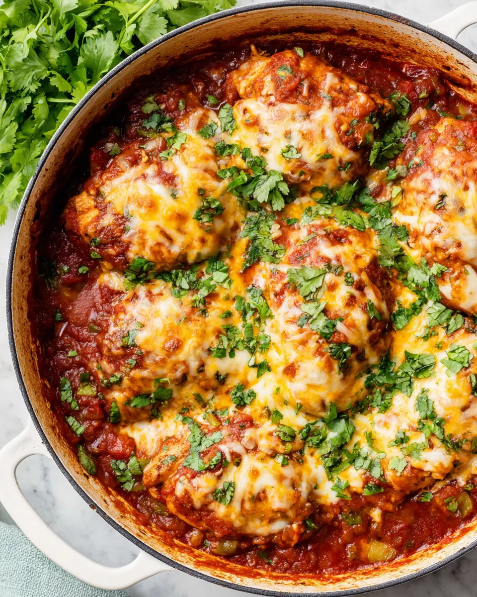 Classic Skillet Salsa Chicken food shot