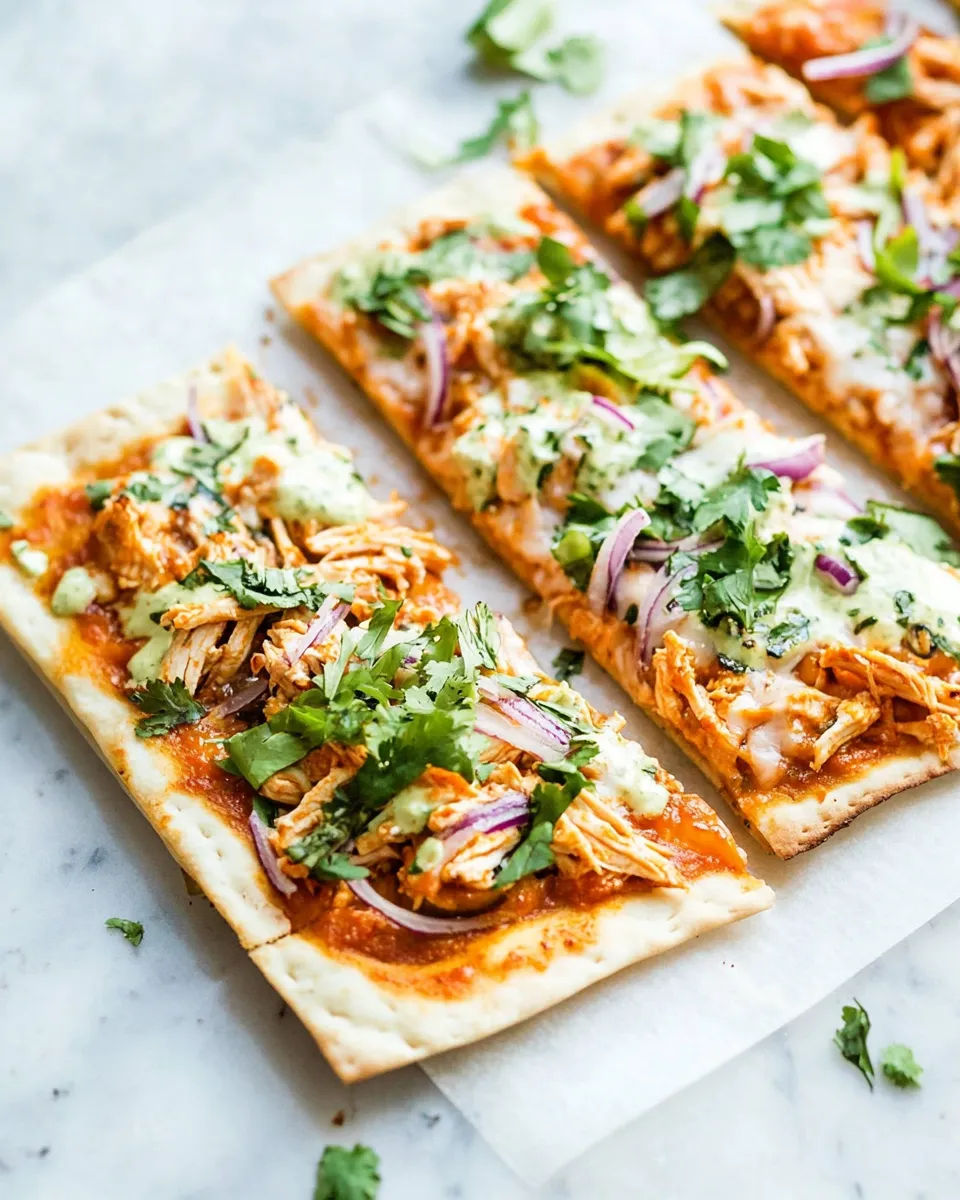 Delicious Skinny Buffalo Chicken Flatbread Pizza dish photo