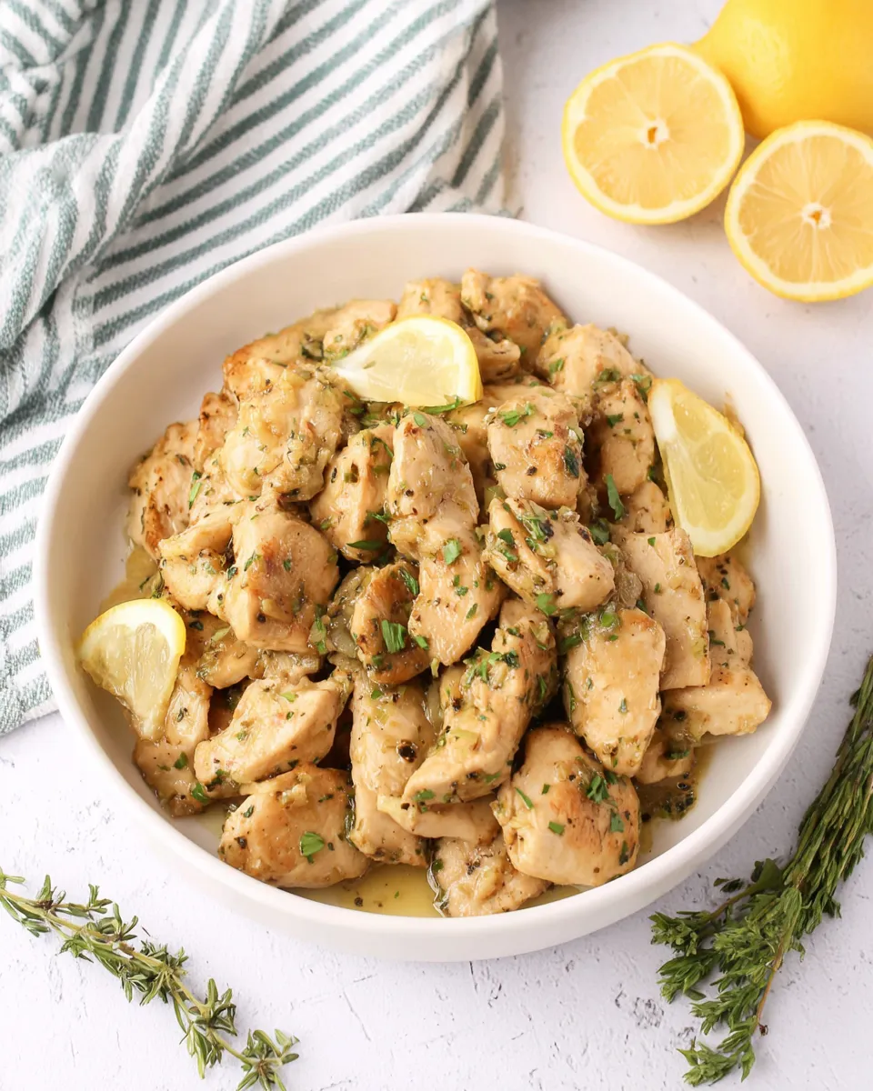 Easy Skinny Lemon Chicken Skillet food shot