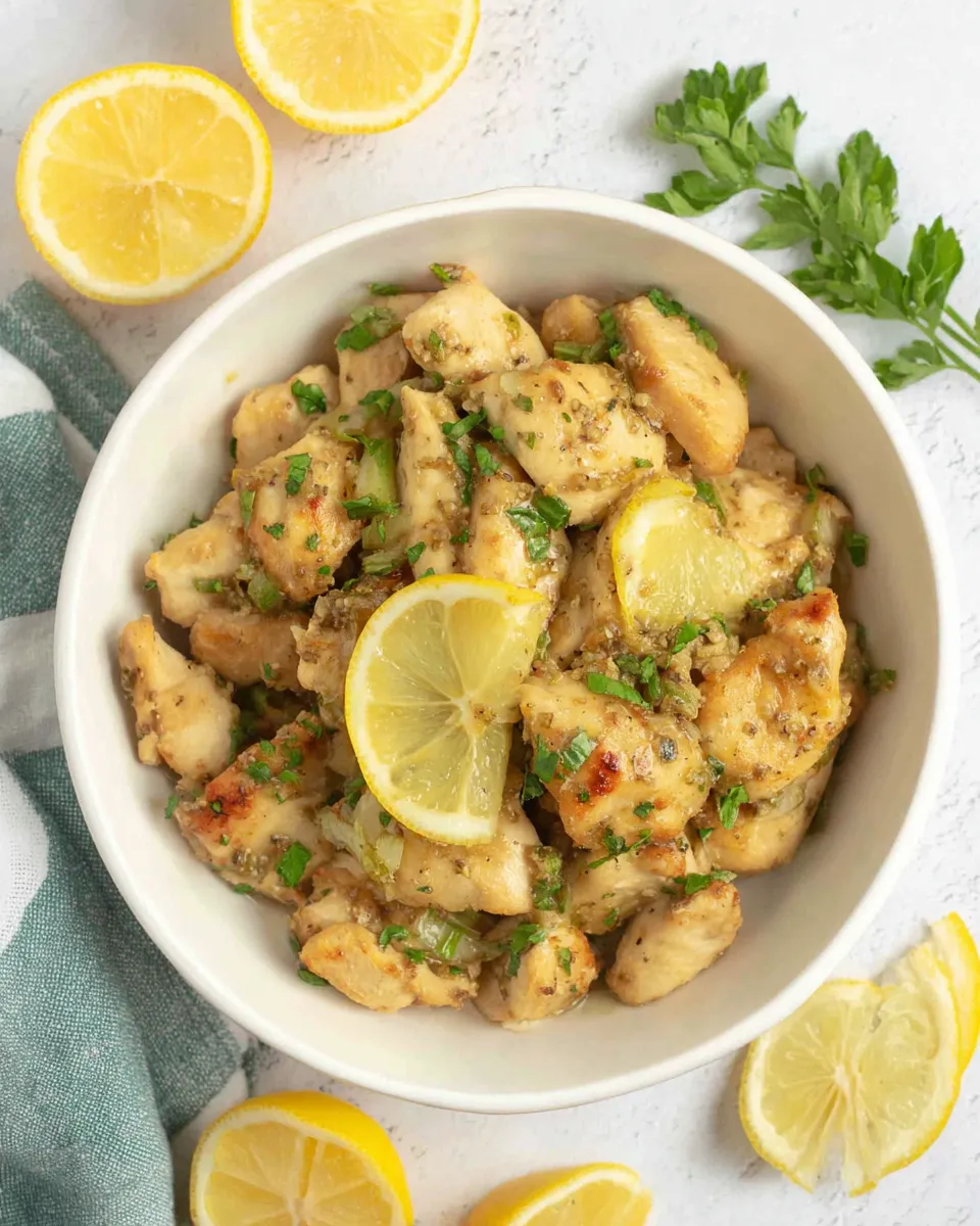 Delicious Skinny Lemon Chicken Skillet plate image
