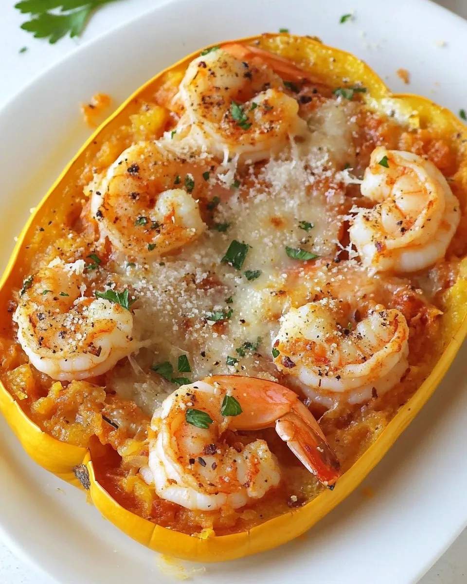 Easy Skinny Shrimp Parmesan Spaghetti Squash recipe photo